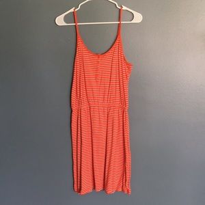 Orange/white striped dress